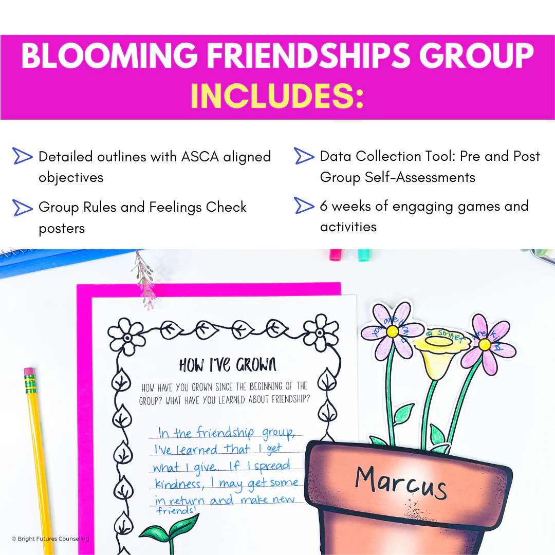 Friendship Activities and Lessons - Blooming Friendships Small Group Counseling - Image 4