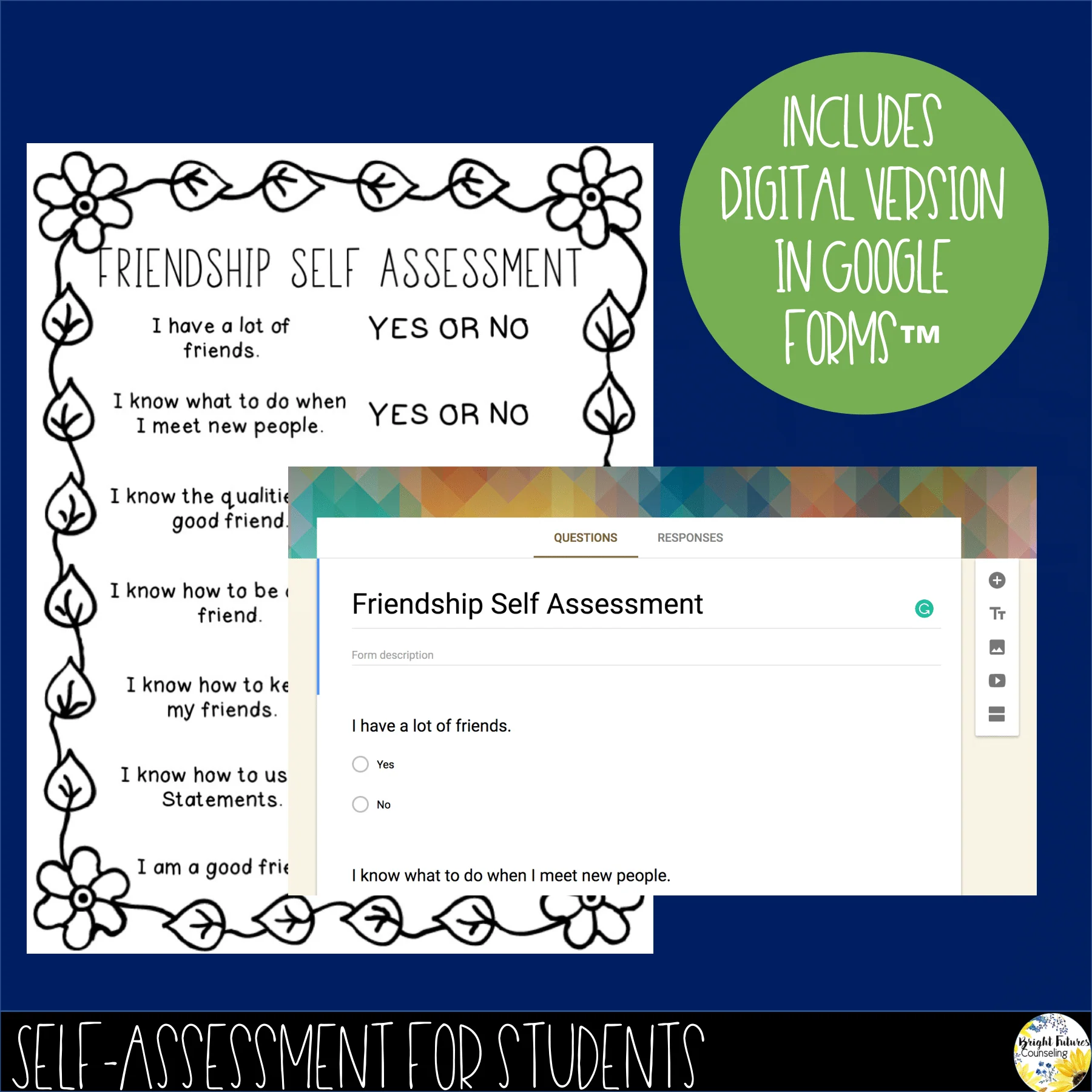 Friendship Self-Assessment Editable School Counseling Data Collection Tool - Image 3