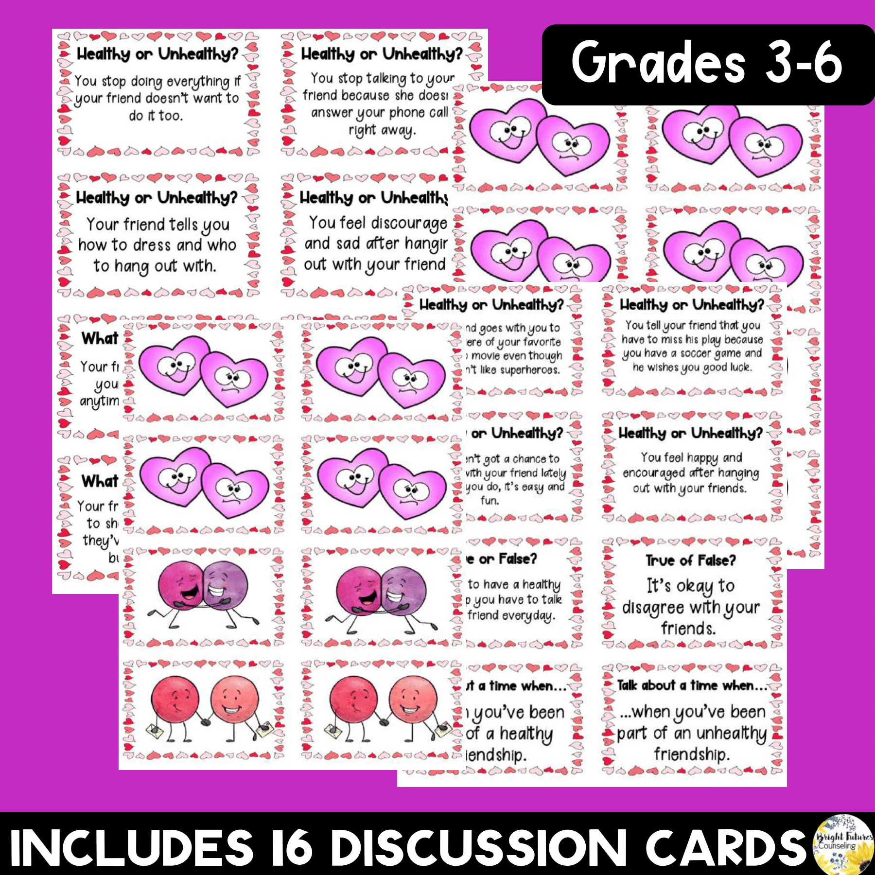 Friendships Discussion Cards - Healthy vs. Unhealthy Valentine's Day Cards - Image 2