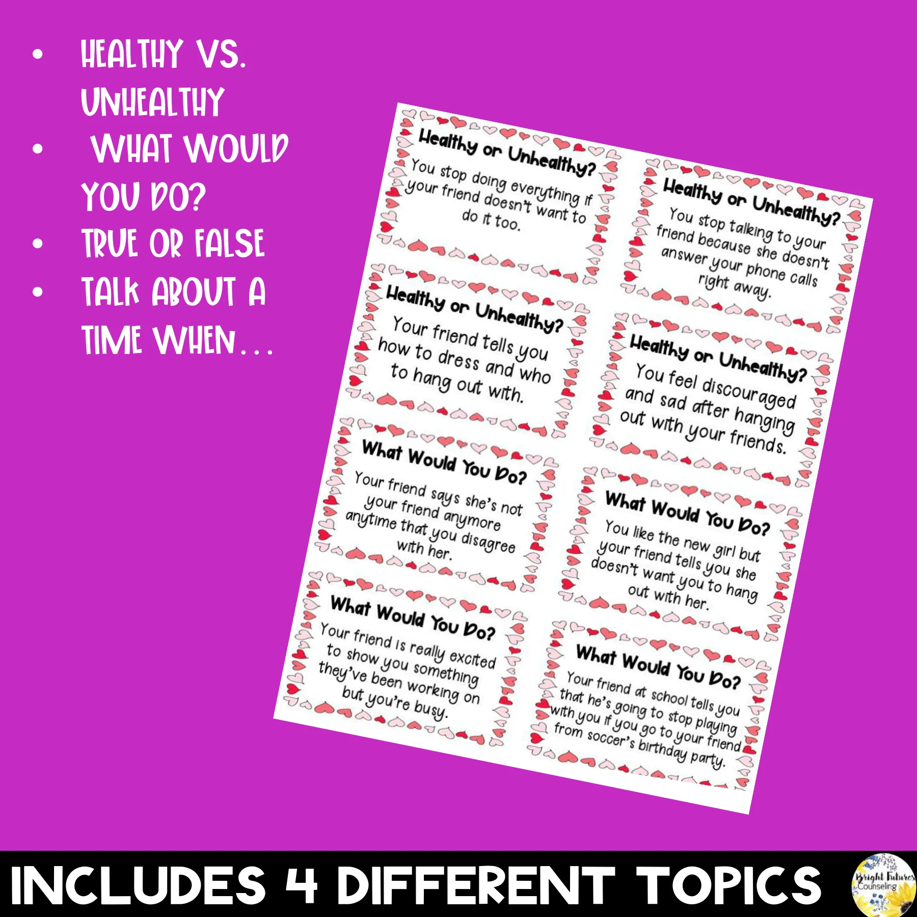 Friendships Discussion Cards - Healthy vs. Unhealthy Valentine's Day Cards - Image 5