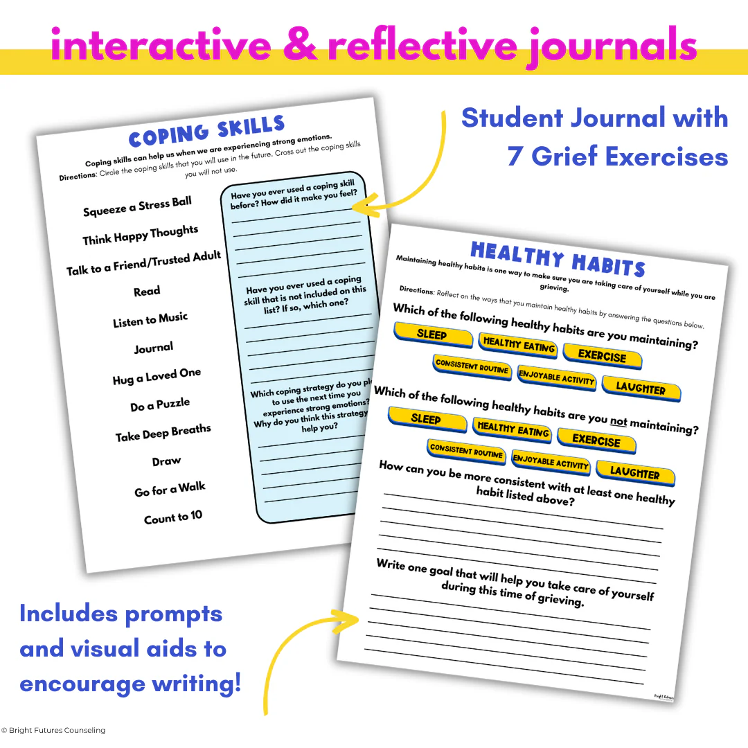 Grief and Loss Middle School Individual Counseling Curriculum- Grief Activities - Image 12