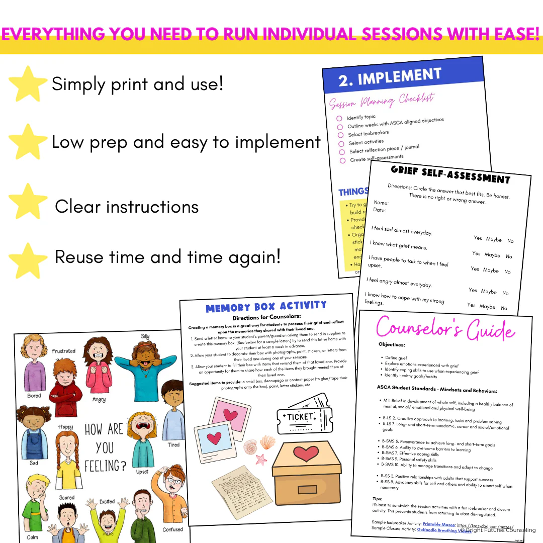 Grief and Loss Middle School Individual Counseling Curriculum- Grief Activities - Image 13