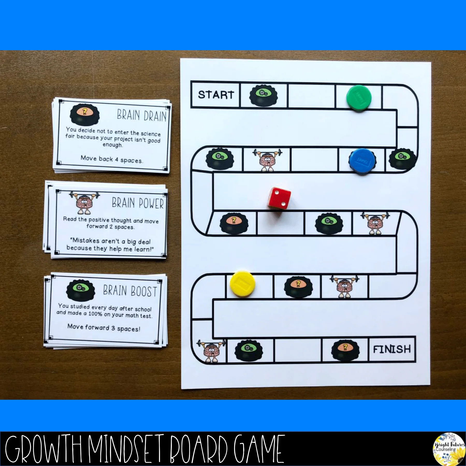 Growth vs. Fixed Mindset and the Power of "Yet" School Counseling Board Game - Image 3