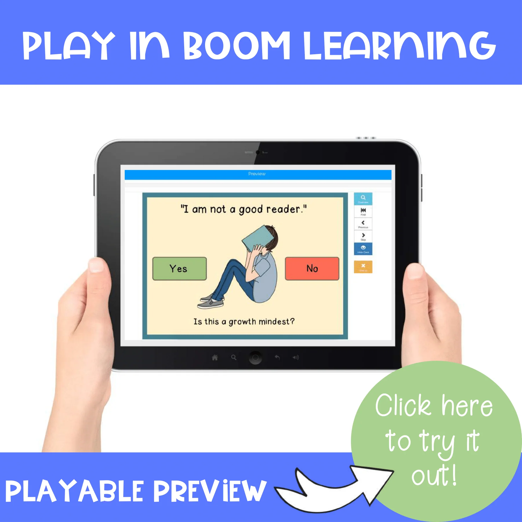 Growth Mindset BOOM CARDS - Digital Perseverance and Growth Mindset Activity - Image 2