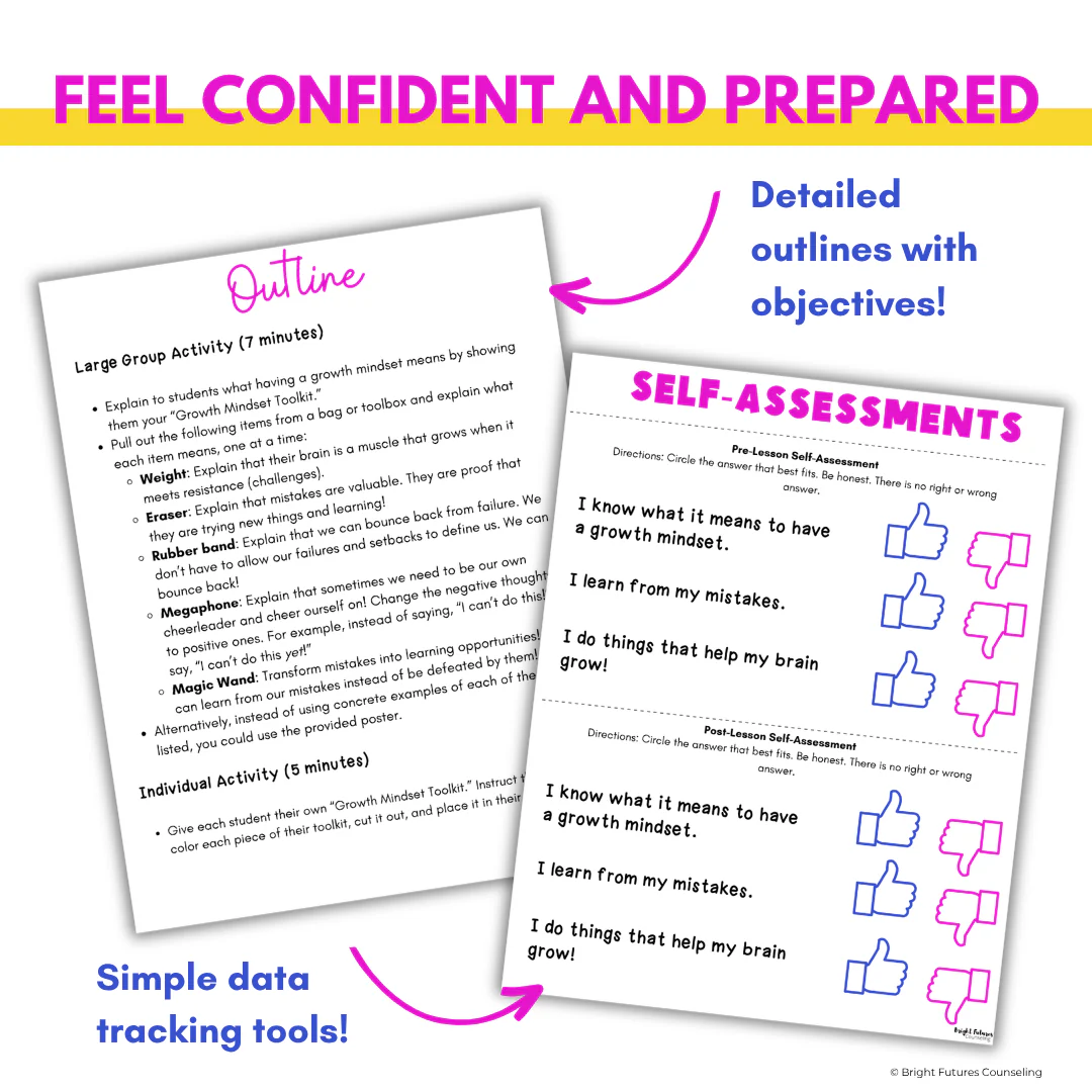 Growth Mindset Primary School Counseling & SEL Lesson- Growth Mindset Activities - Image 6