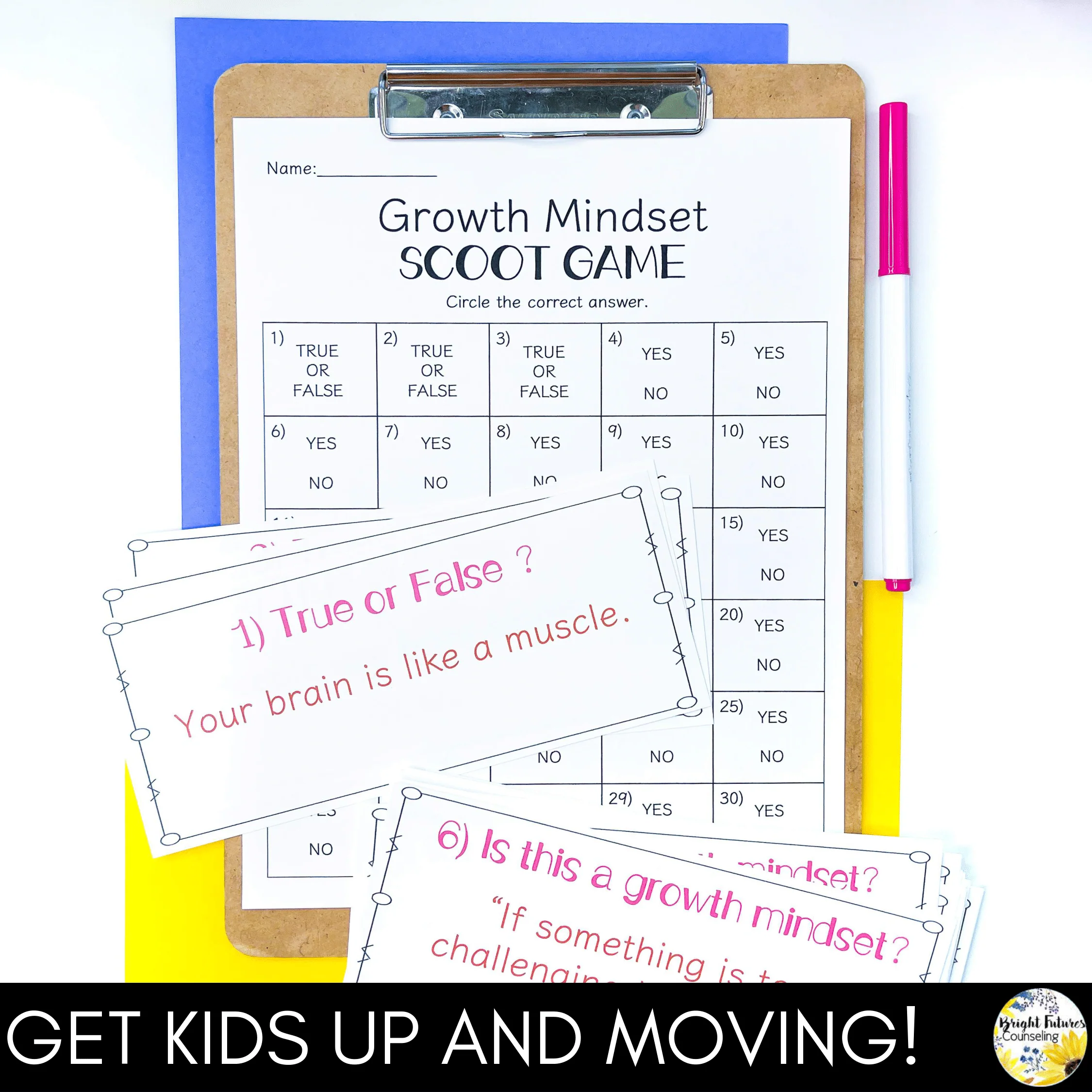 Growth Mindset Scoot Game School Counseling Game for Growth Mindset - Image 2