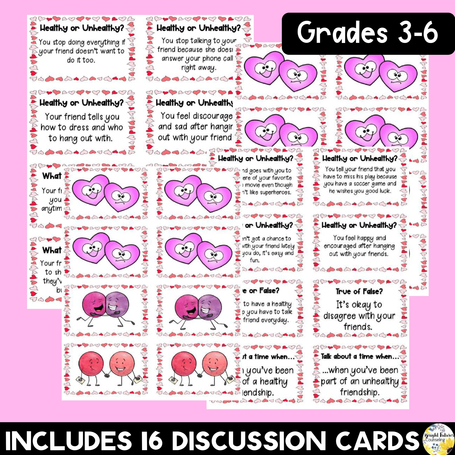 Healthy vs. Unhealthy Friendships and Relationships Valentine's Discussion Cards - Image 2