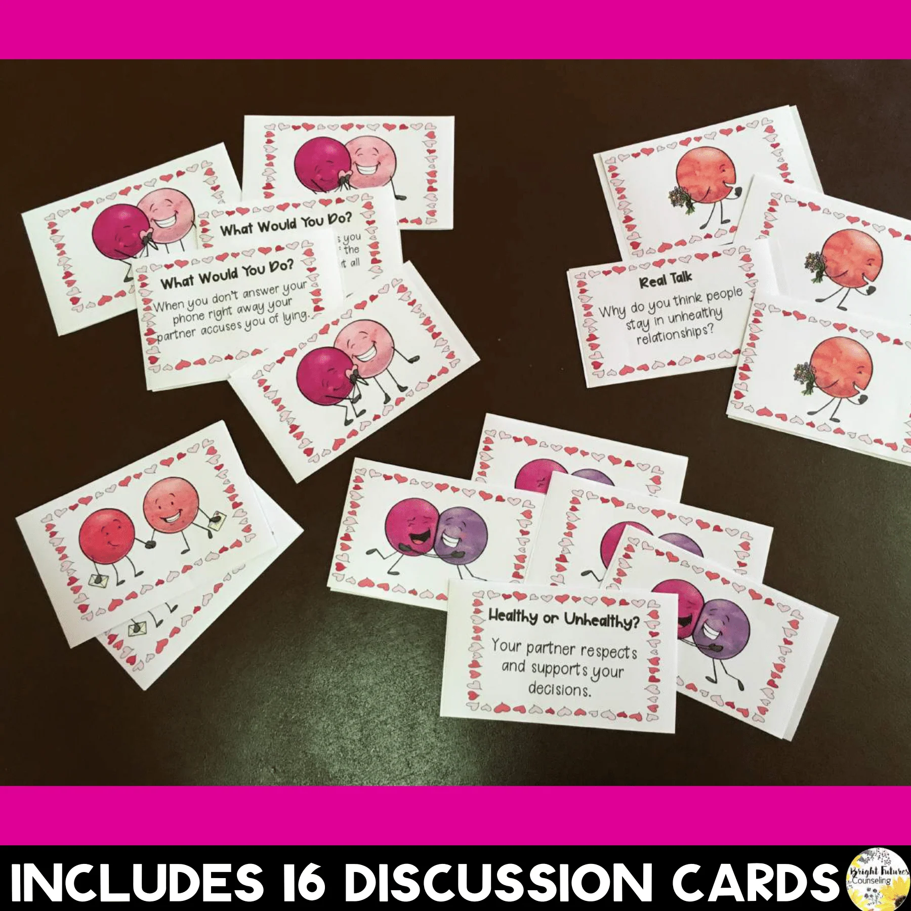 Healthy Vs. Unhealthy Relationships Discussion Cards - Valentine's Day Themed - Image 3