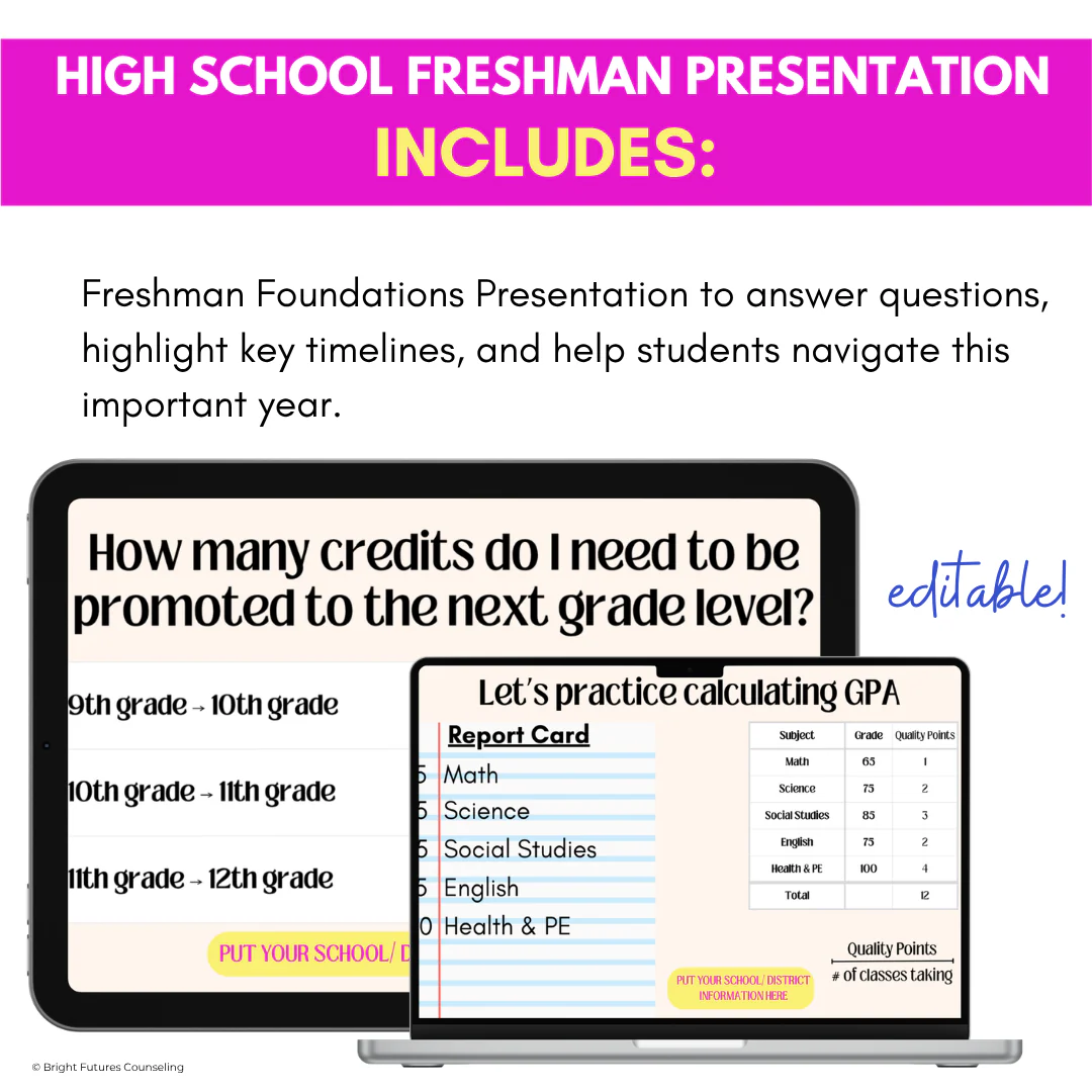 High School Counseling Freshman Foundations Presentation- Lesson for 9th Grade - Image 3