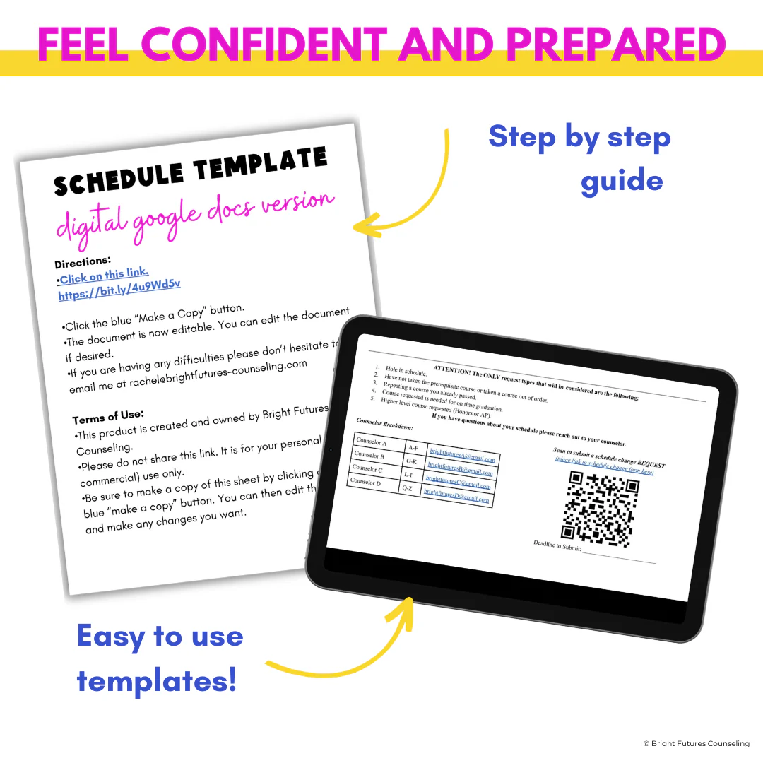 High School Counseling Schedule Change Toolkit - High School Schedule Template - Image 3
