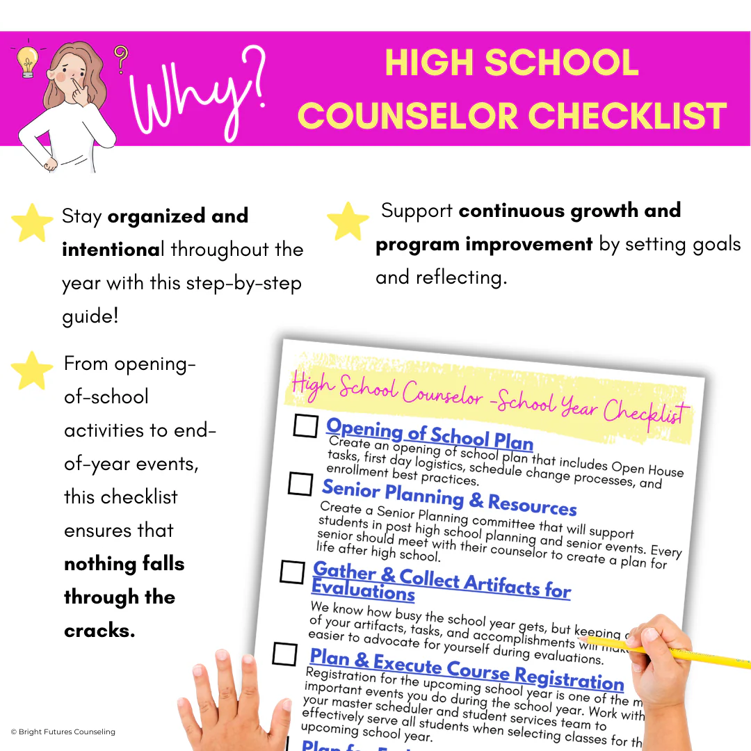 High School Counselor School Year Checklist - High School Counseling Planning - Image 2