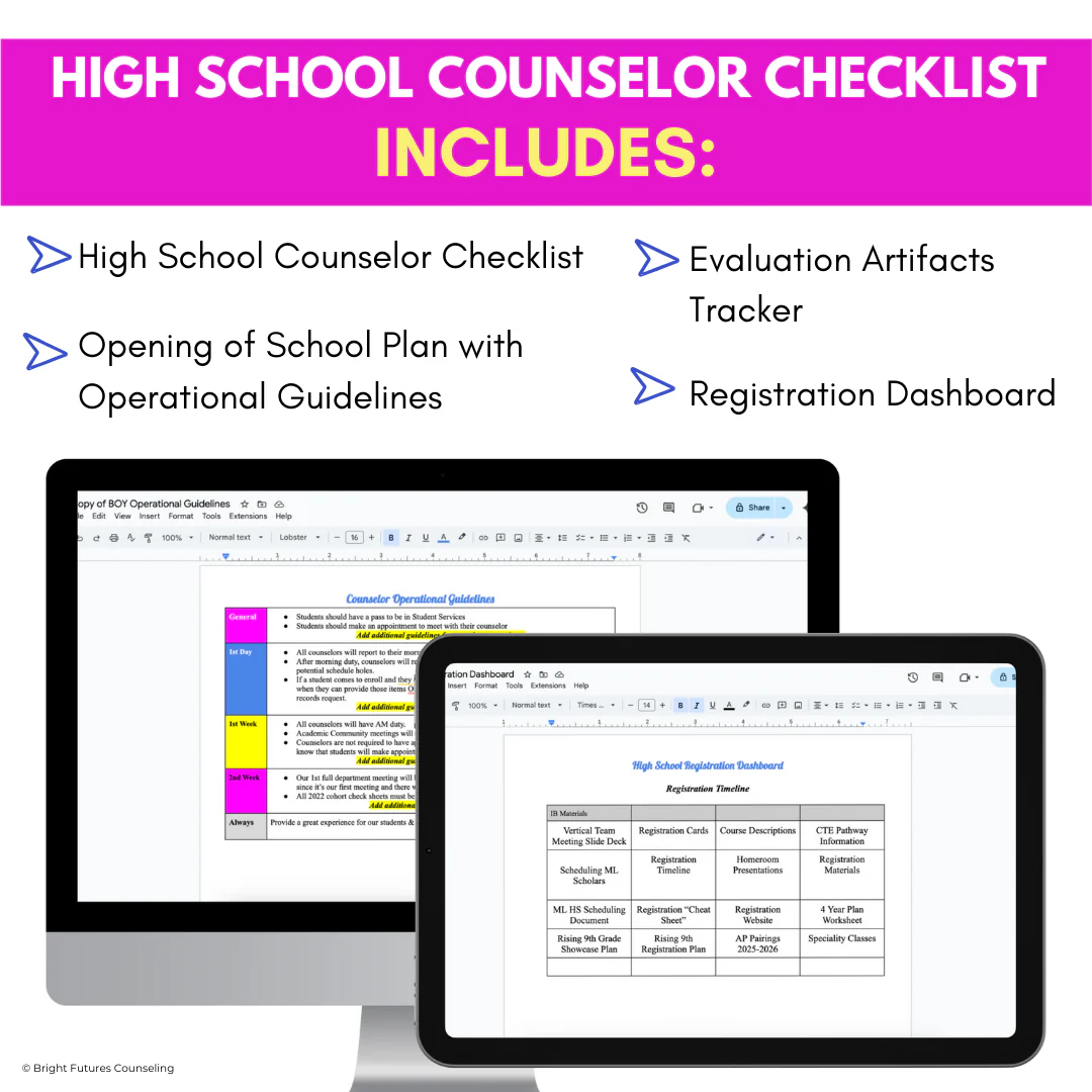 High School Counselor School Year Checklist - High School Counseling Planning - Image 3