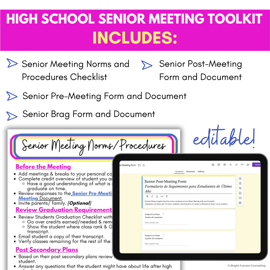 High School Senior Meeting Toolkit - Tools for High School Counselors - Image 3
