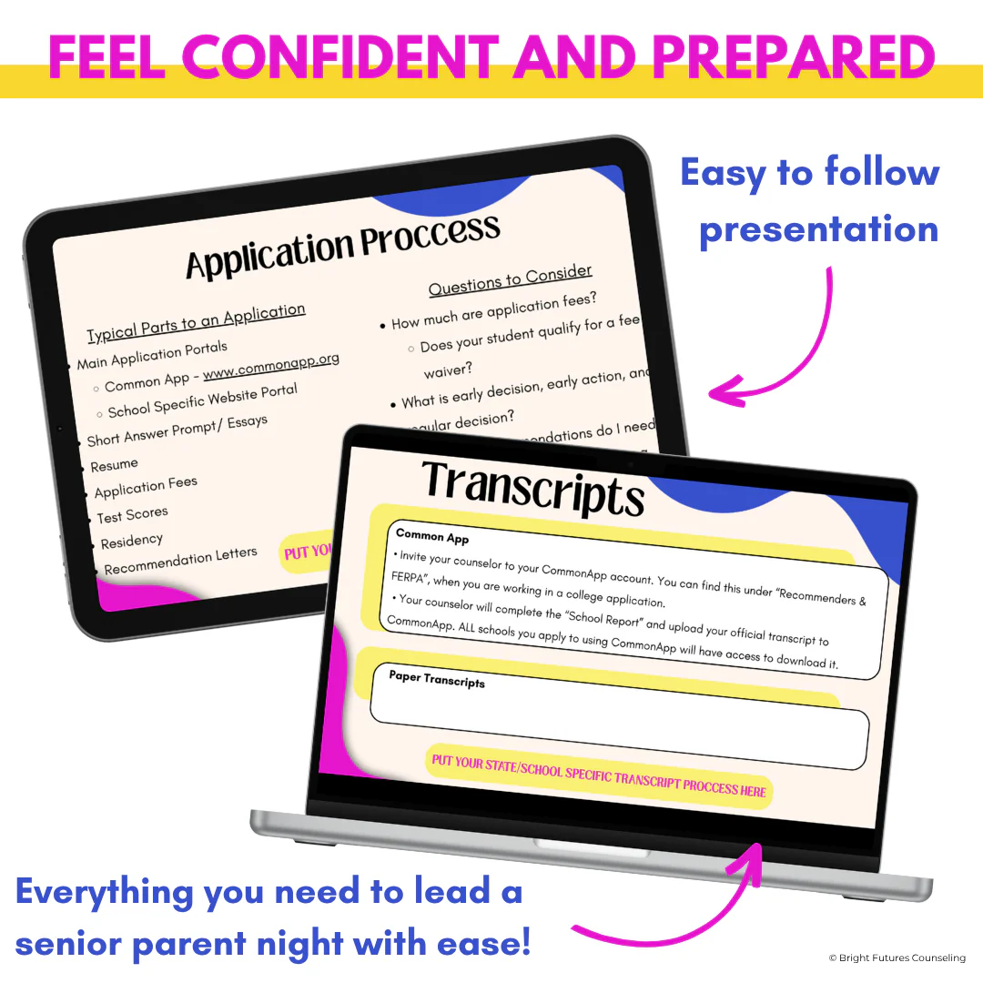 High School Senior Parent Night Presentation - Tools for High School Counselors - Image 4