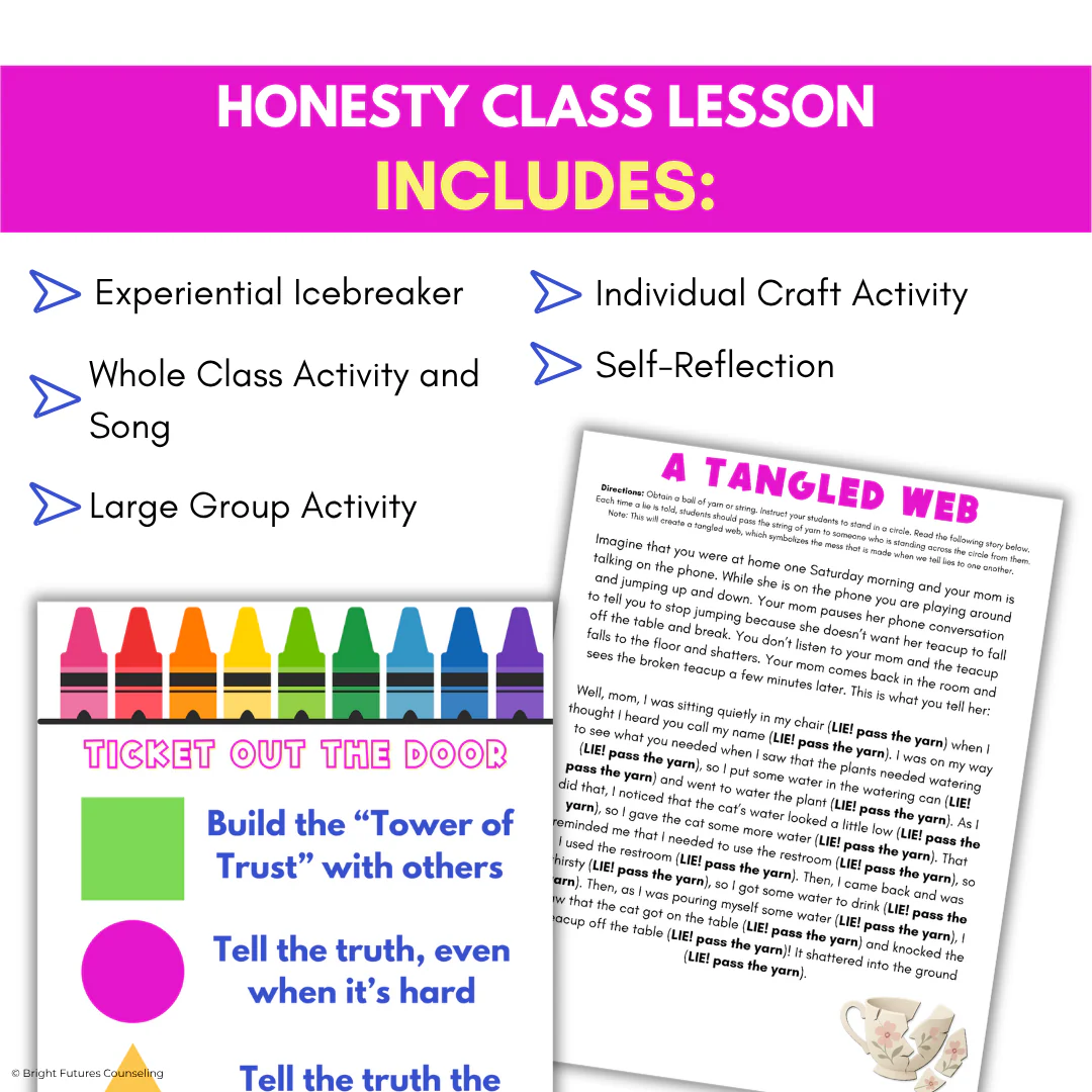 Honesty School Counseling Class Lesson - Honesty Worksheets for Primary & Kinder - Image 5