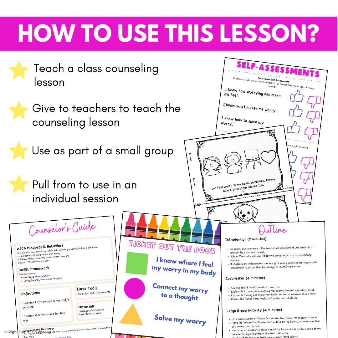 Identifying Worries Lesson & Activities - Anxiety Coping Skills for Kindergarten - Image 13