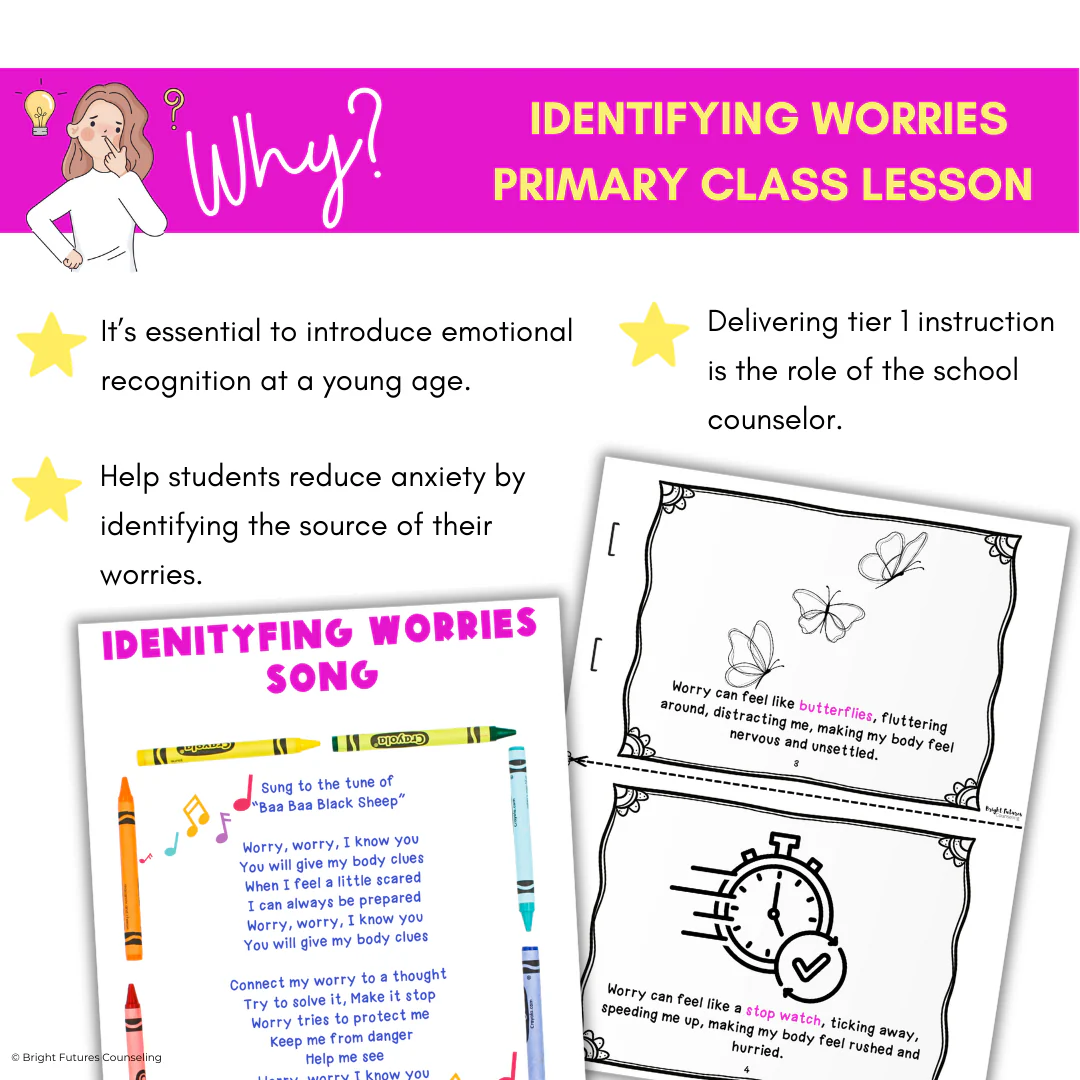 Identifying Worries Lesson & Activities - Anxiety Coping Skills for Kindergarten - Image 3