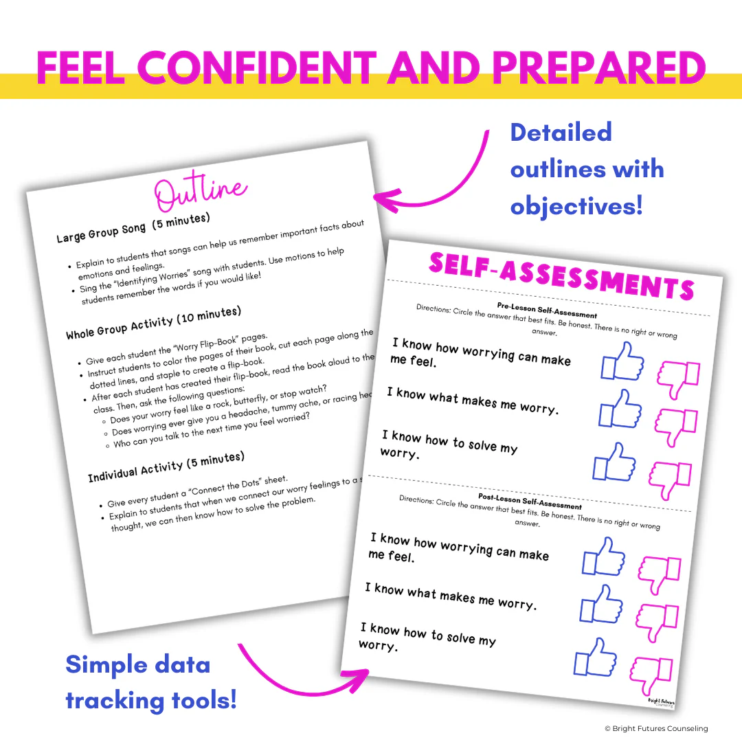 Identifying Worries Lesson & Activities - Anxiety Coping Skills for Kindergarten - Image 6