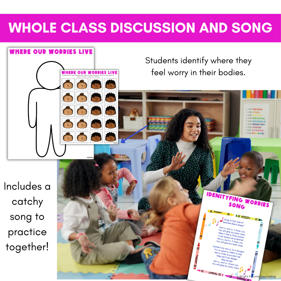 Identifying Worries Lesson & Activities - Anxiety Coping Skills for Kindergarten - Image 9