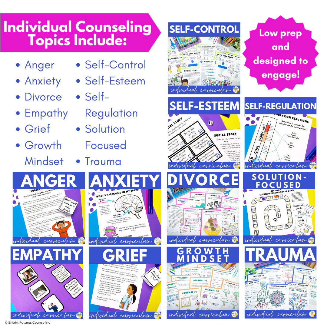 Individual Counseling Curriculum Bundle - 11 Individual Counseling Curricula - Image 5