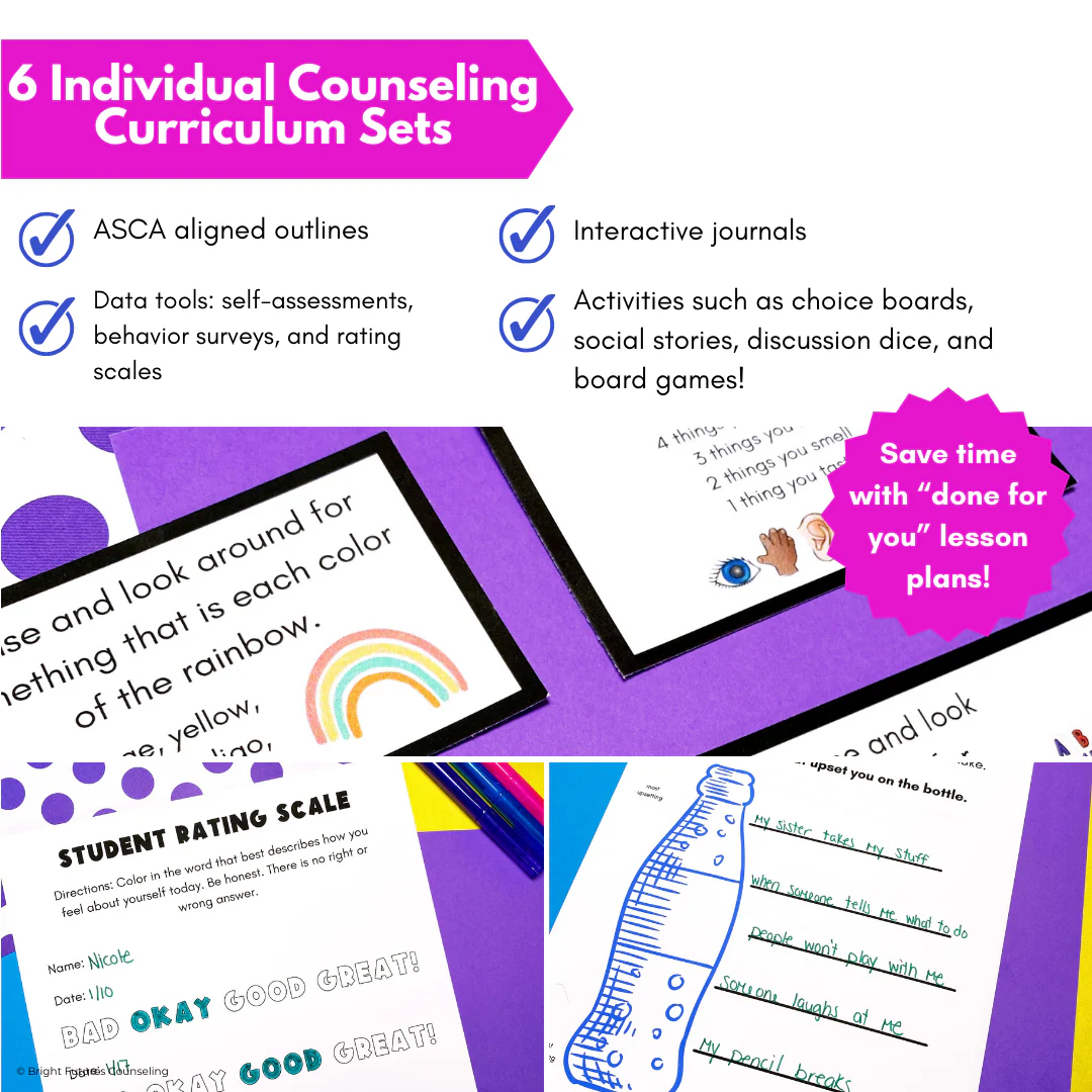 Individual Counseling Curriculum Bundle - Five Individual Counseling Topics - Image 4