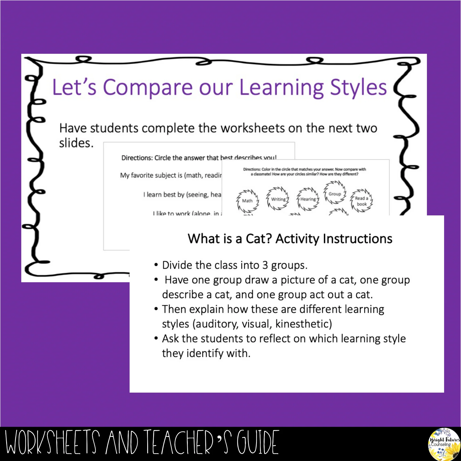 LEARNING STYLES Editable Classroom Guidance Lesson - Tier I School Counseling - Image 4