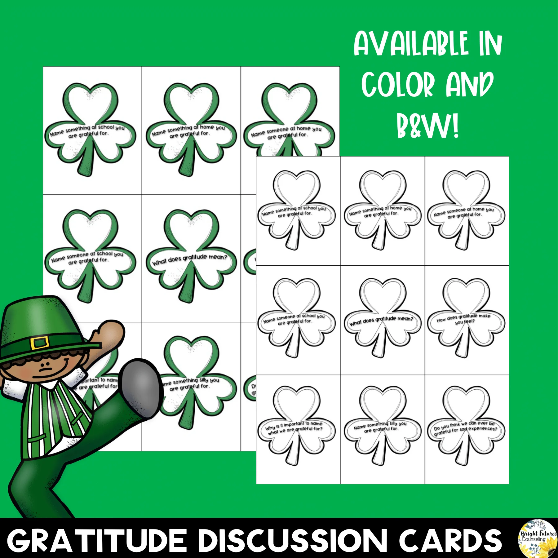 Lucky Leprechauns Gratitude Discussion Cards and Activity Pack - St. Patrick's - Image 3