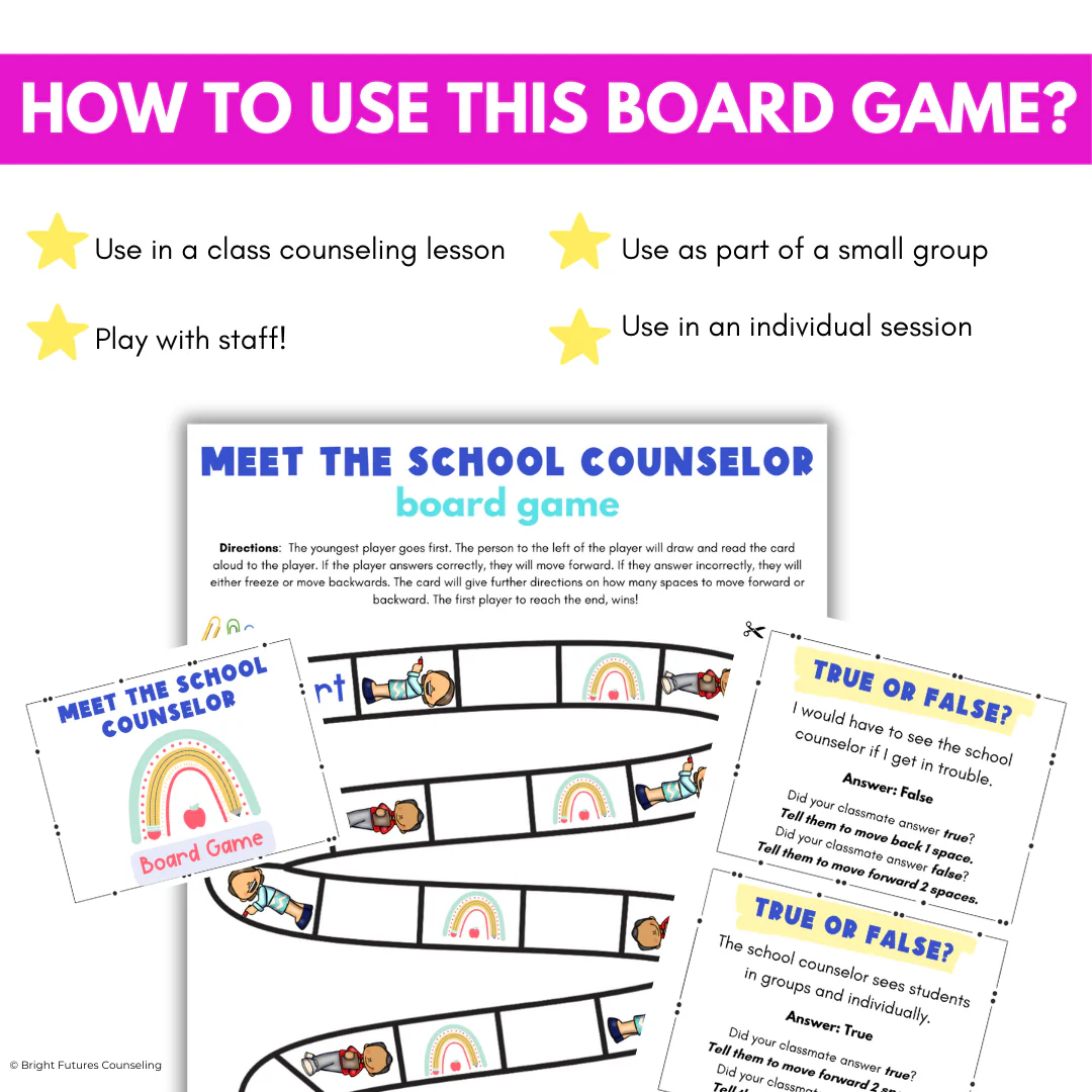 Meet the Counselor Board Game - Back to School Meet the School Counselor Lesson - Image 6