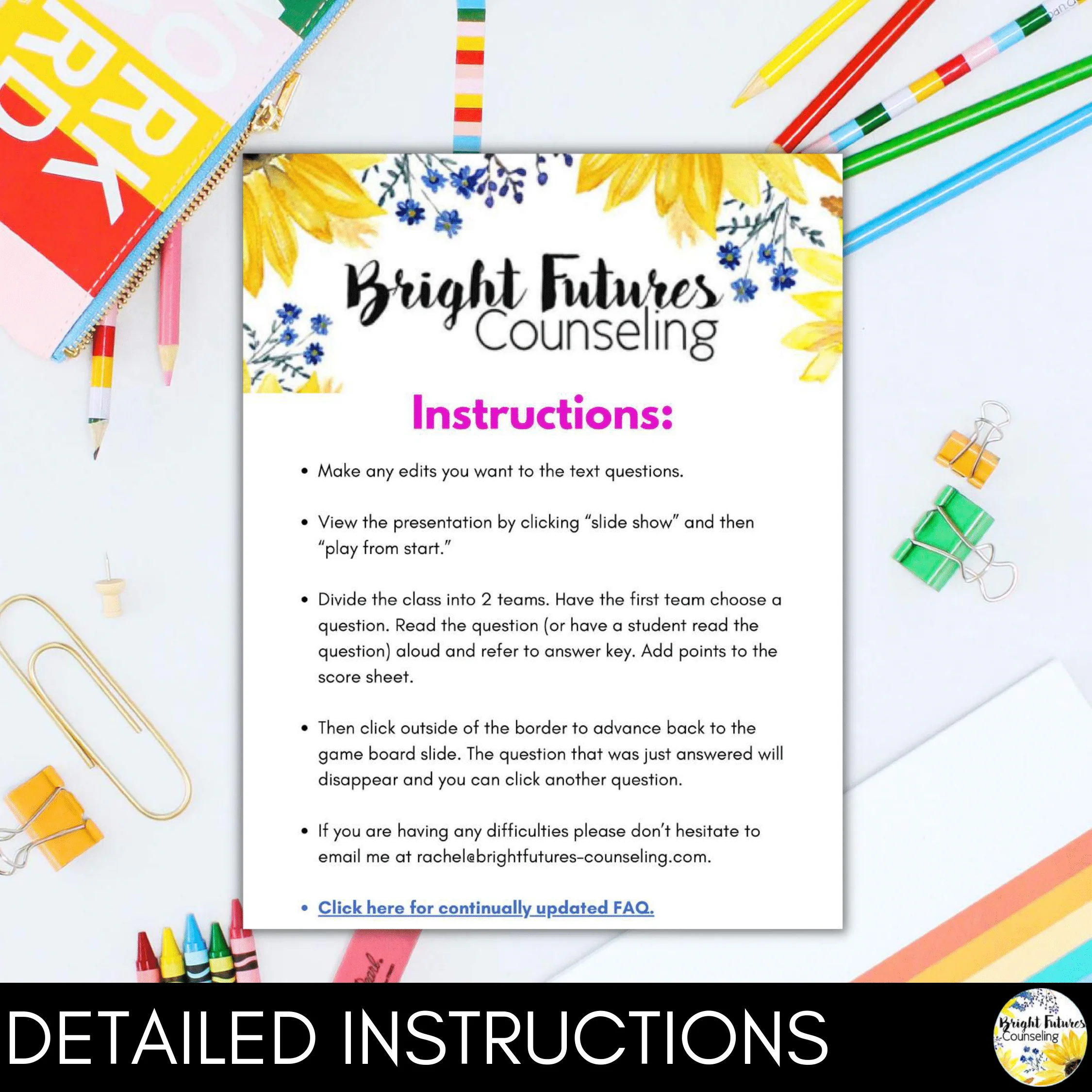 Meet the School Counselor Game Show - Meet the Counselor Template Editable Intro - Image 8