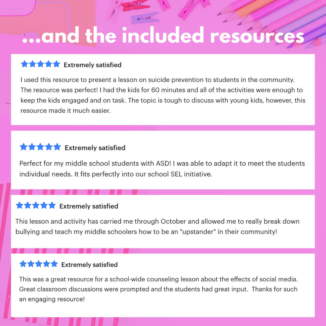 Middle School Counseling Lessons BUNDLE - 10 SEL Lessons for Middle School - Image 4