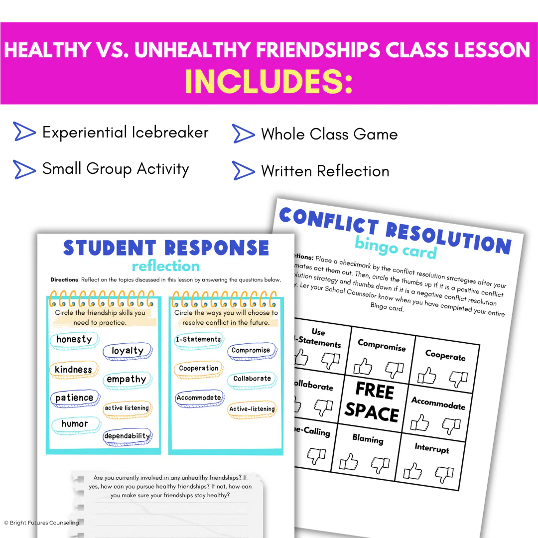 Middle School Friendship Lesson - Healthy Vs. Unhealthy Friendships SEL Lesson - Image 5