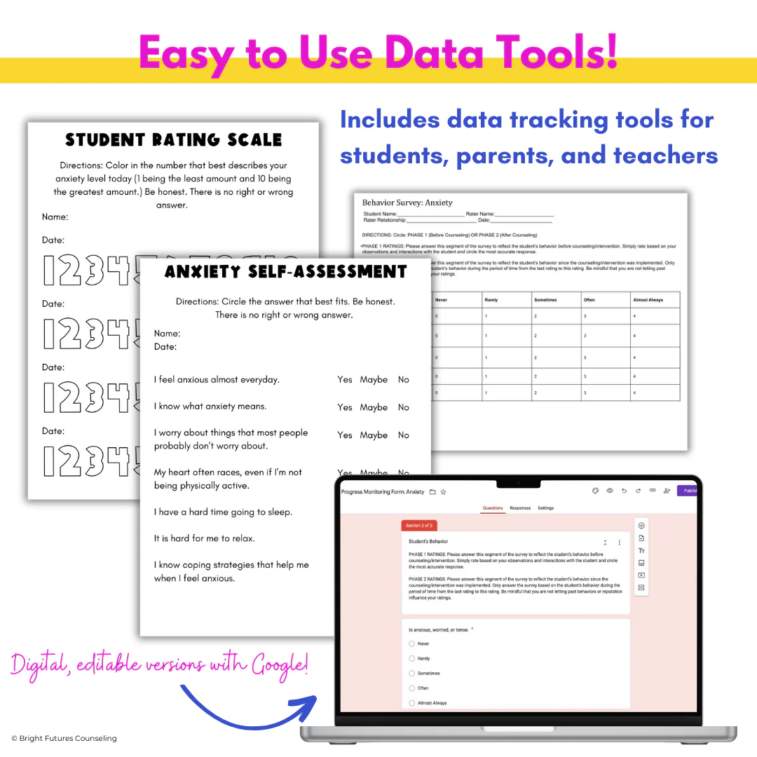 Middle School Individual Counseling Curriculum - Bullying, Anxiety, Grief & more - Image 5