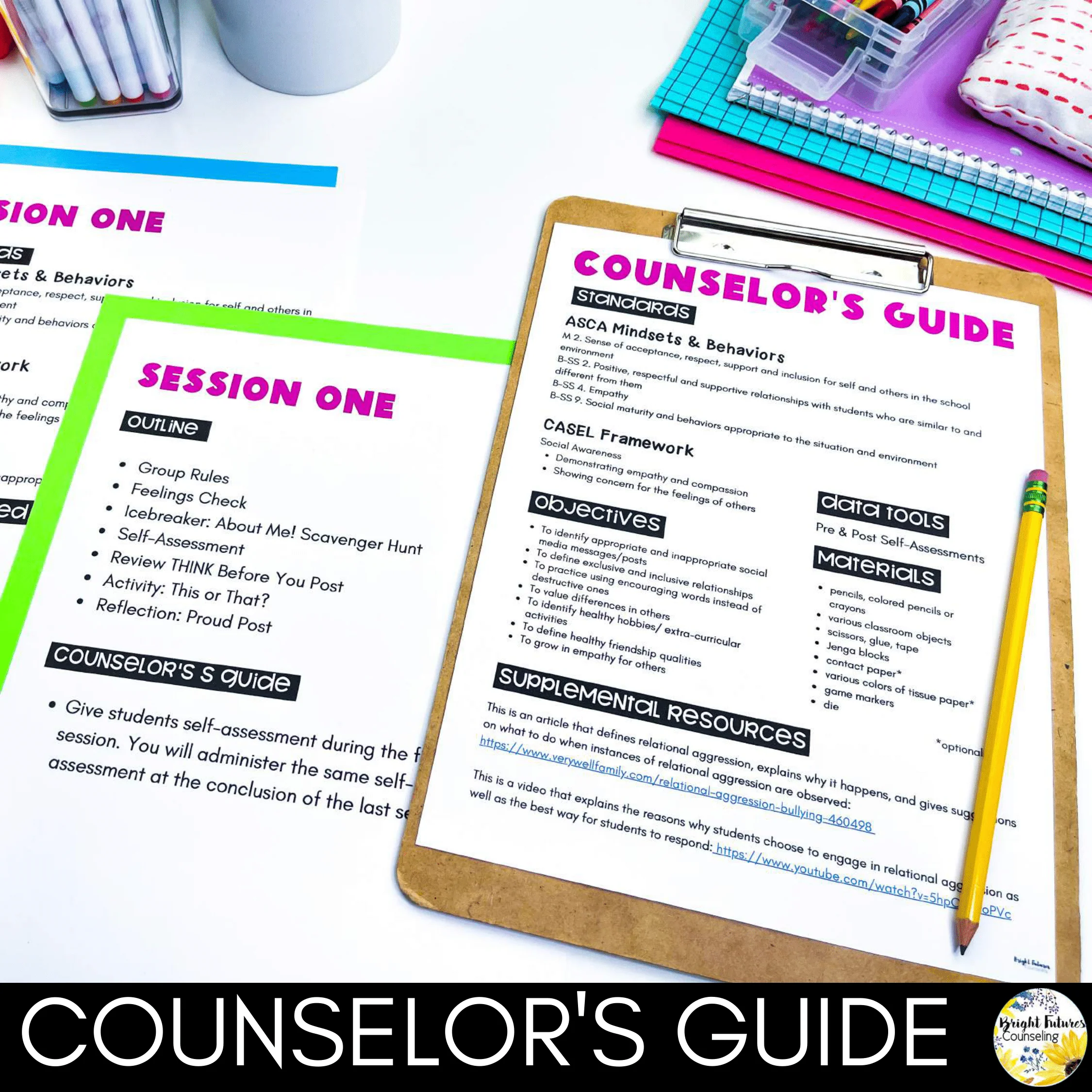 Middle School Small Group BUNDLE 6th - 8th Grade ASCA & CASEL Aligned Counseling - Image 3