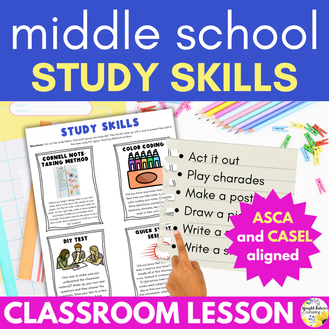 Middle School Study Skills Lesson - Study Skills Activities for Middle Schoolers
