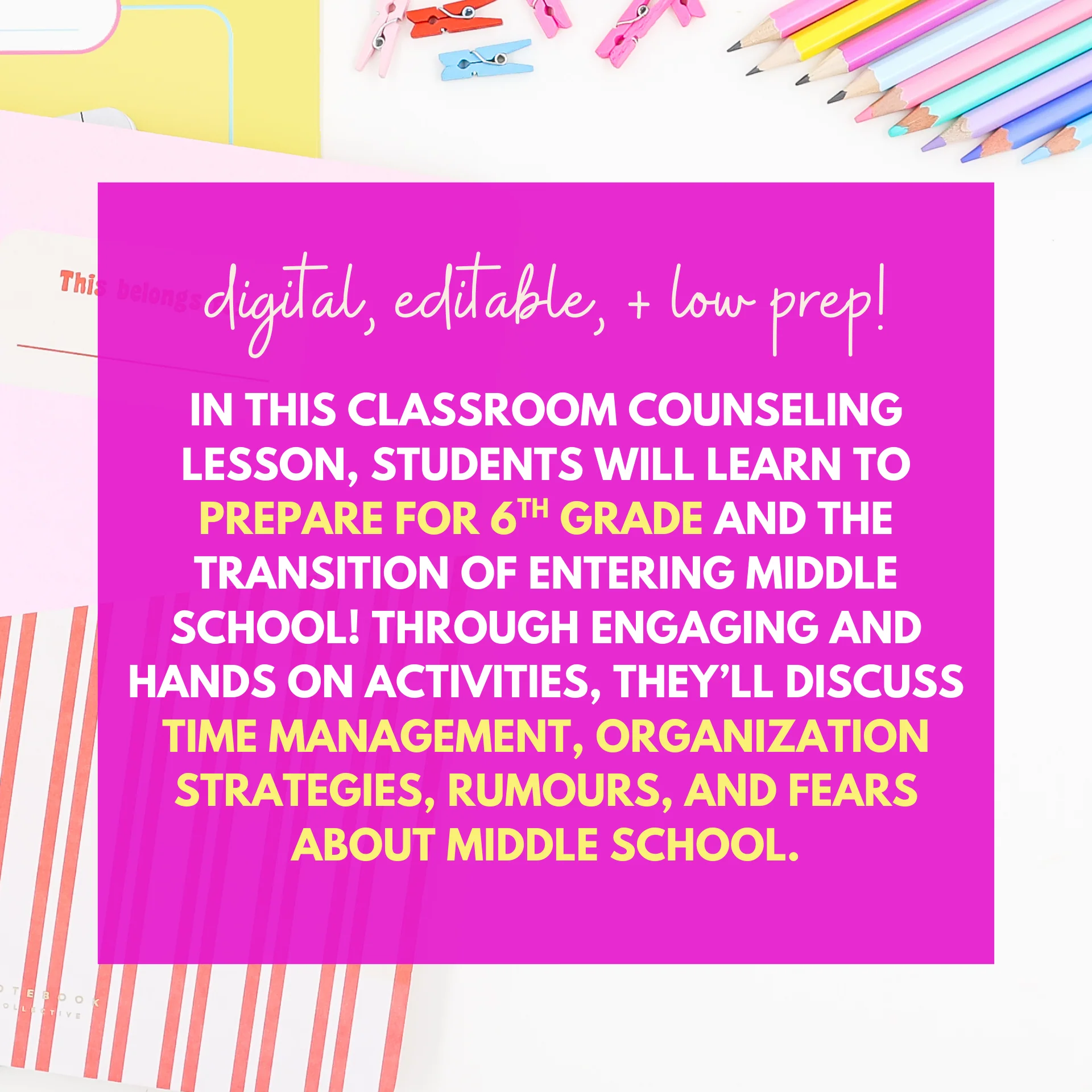 Middle School Transition Lesson-5th Grade Transition to Middle School Activities - Image 2