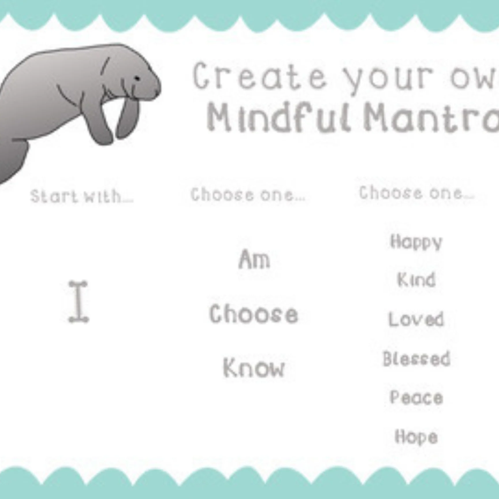 Mindful Manatee Mantras Classroom Posters Counseling Office and Classroom Decor - Image 4