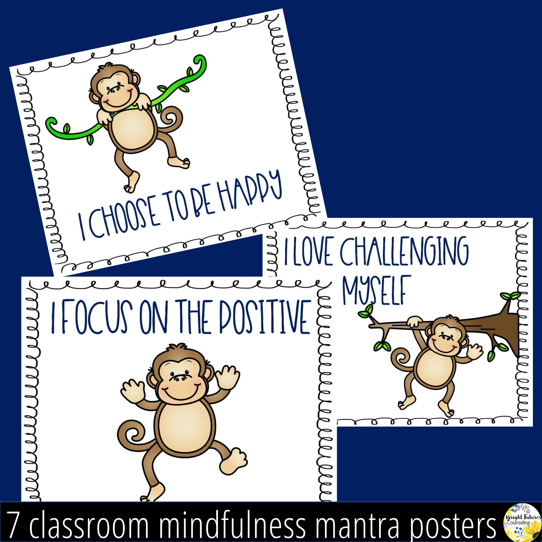 Mindful Monkey Mantras - Counseling Office and Classroom Decor - Image 4