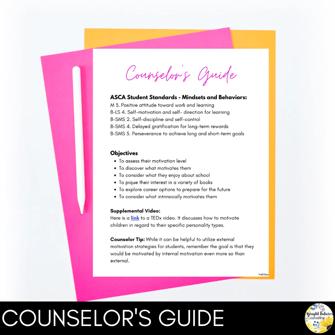 Motivation Individual Counseling Curriculum for Primary Students k-2 - Image 3