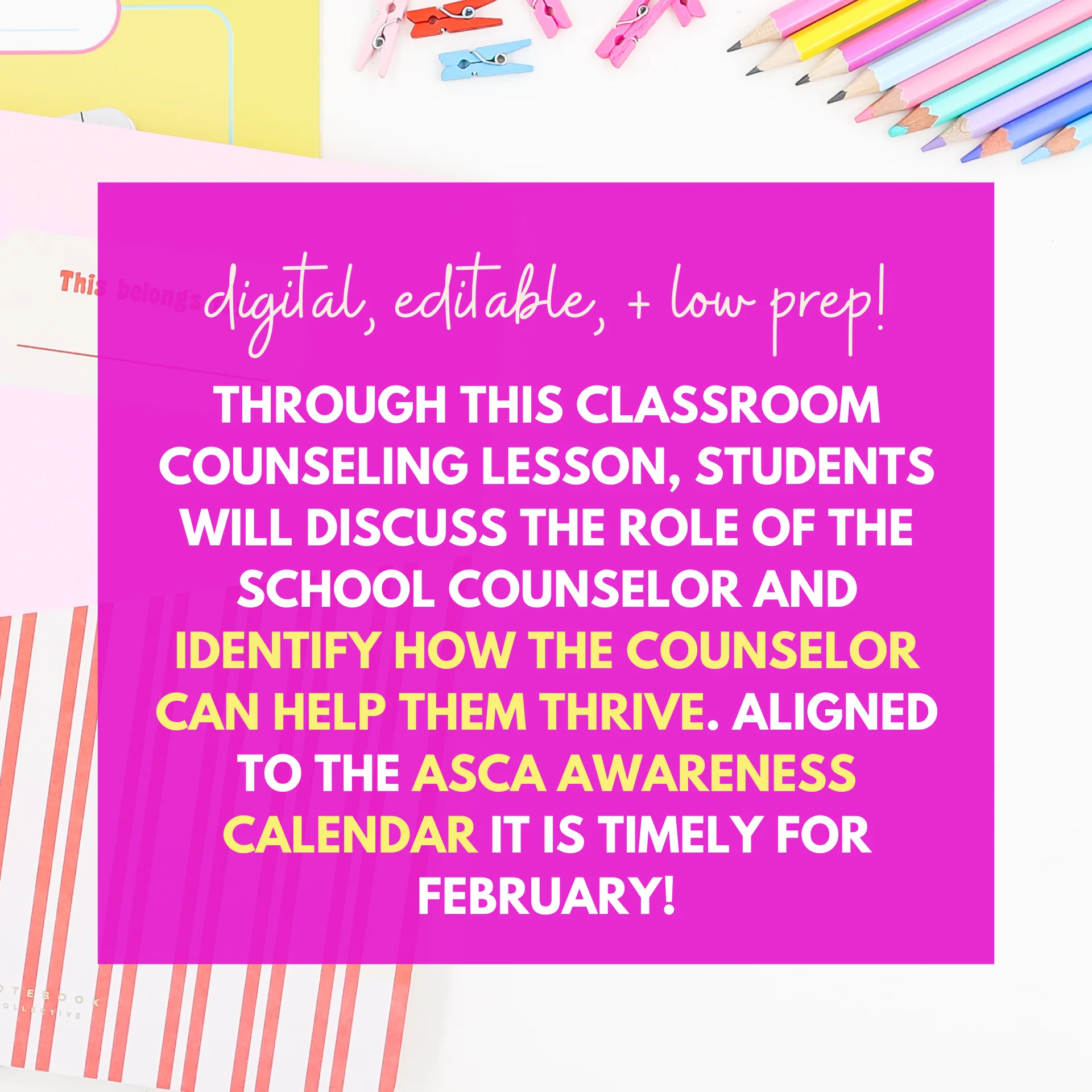 National School Counseling Week Lesson- ASCA Awareness School Counseling Lesson - Image 2
