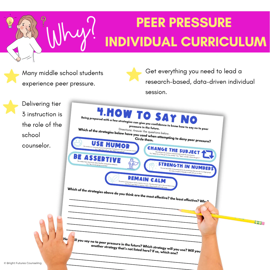 Peer Pressure Individual Counseling Curriculum for Middle School Counseling - Image 3