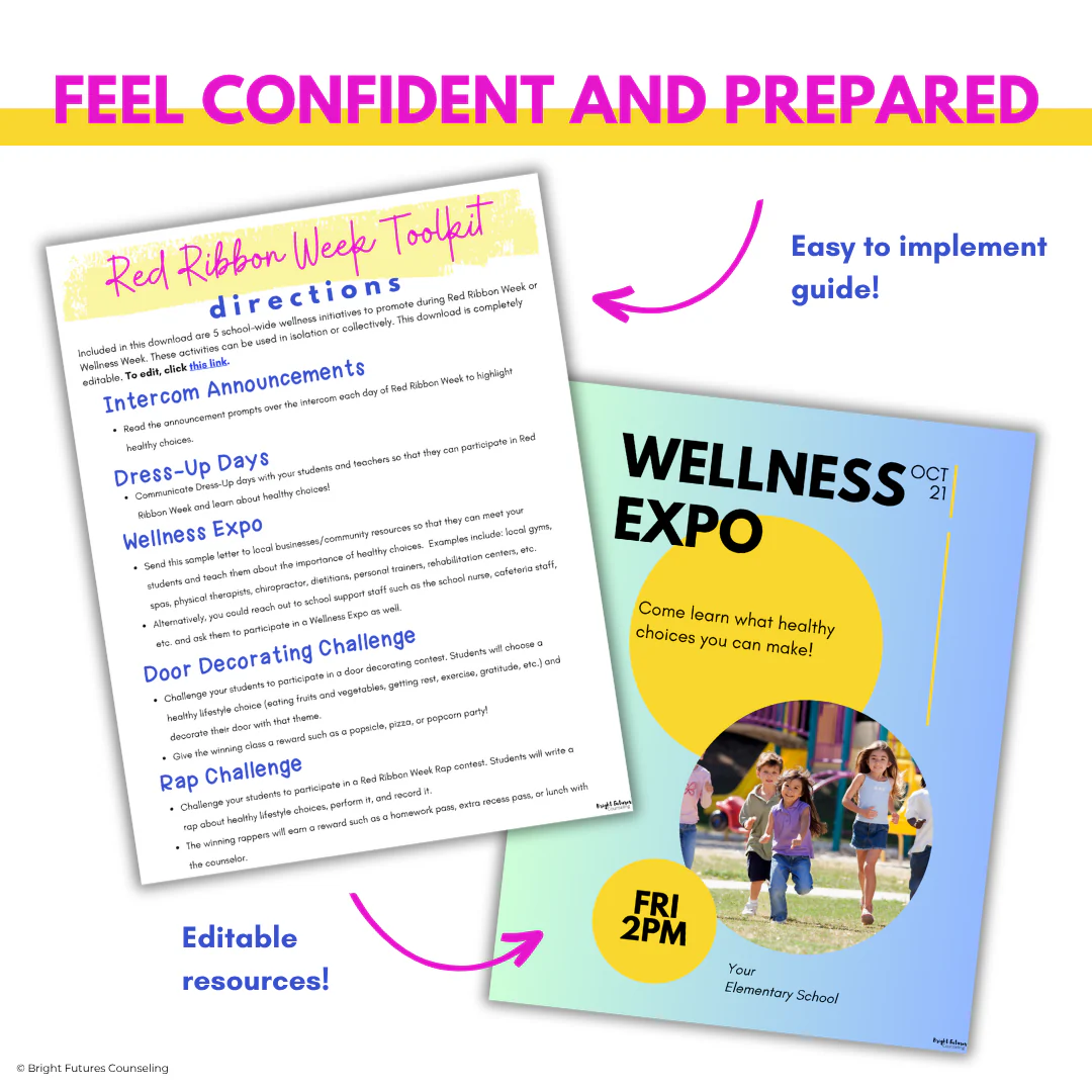 Red Ribbon Week Editable Toolkit - Wellness Week and Red Ribbon Week Flyers - Image 5