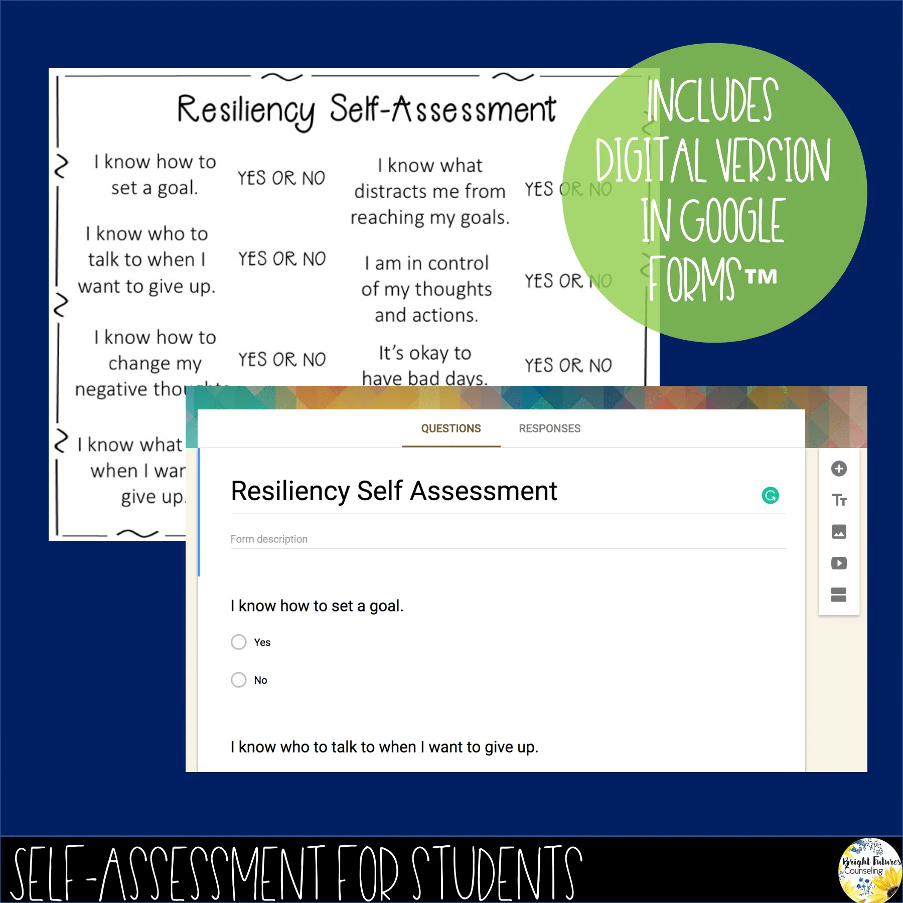 Resiliency Self-Assessment Editable School Counseling Data Collection Tool - Image 2