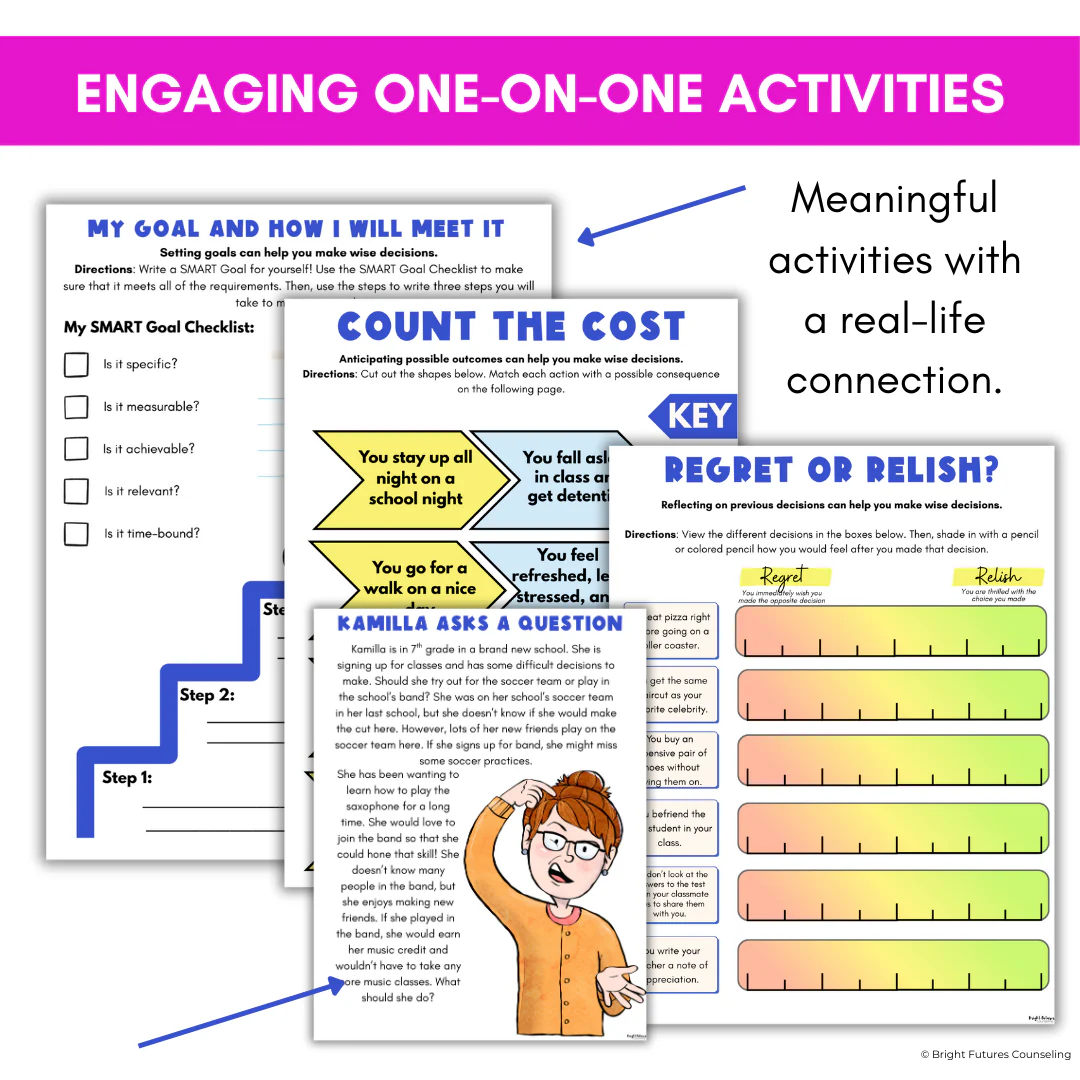 Responsible Decision Making Middle School Counseling - Choices and Consequences - Image 10