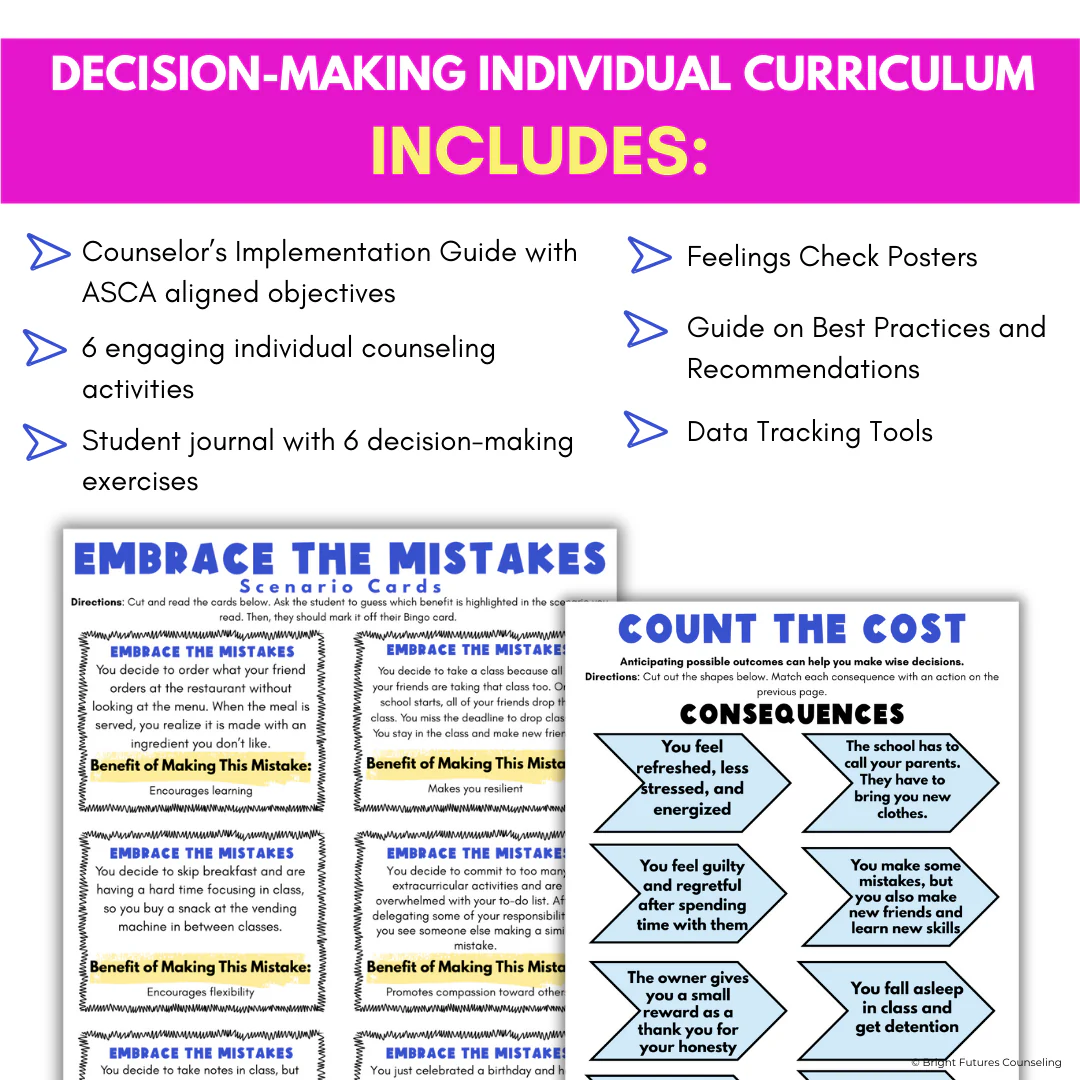 Responsible Decision Making Middle School Counseling - Choices and Consequences - Image 4