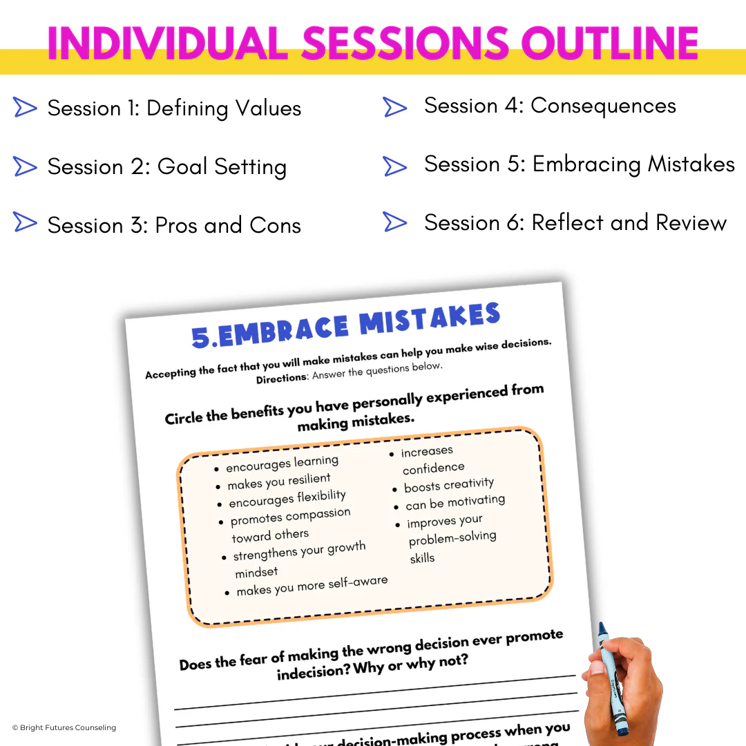 Responsible Decision Making Middle School Counseling - Choices and Consequences - Image 8