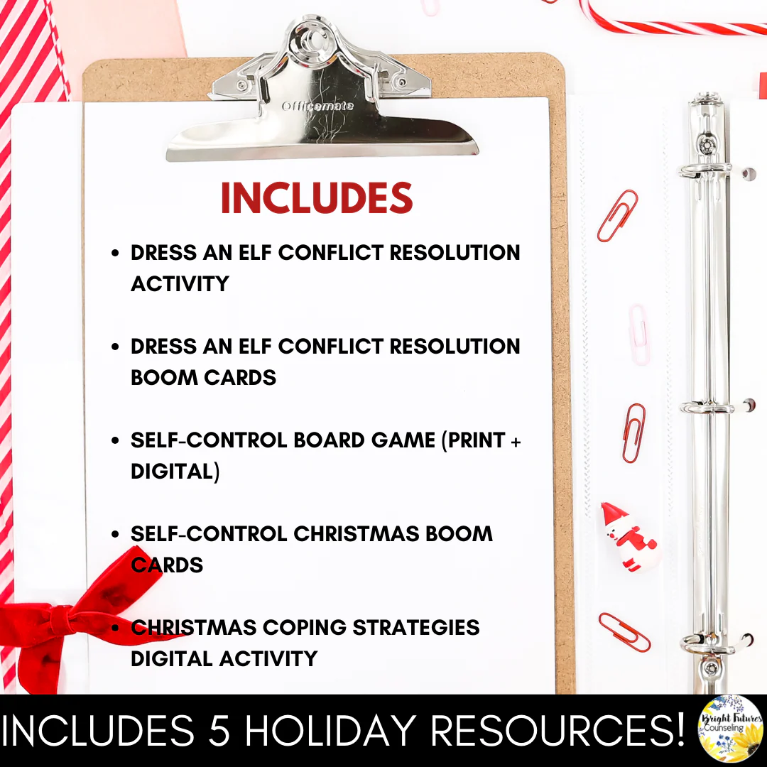 Winter and Christmas Themed School Counseling Christmas Fun Activities Bundle - Image 2