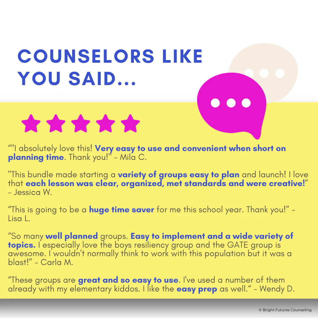 School Counseling Curriculum BUNDLE 10 Low-Prep Ready to Use Counseling Groups - Image 7