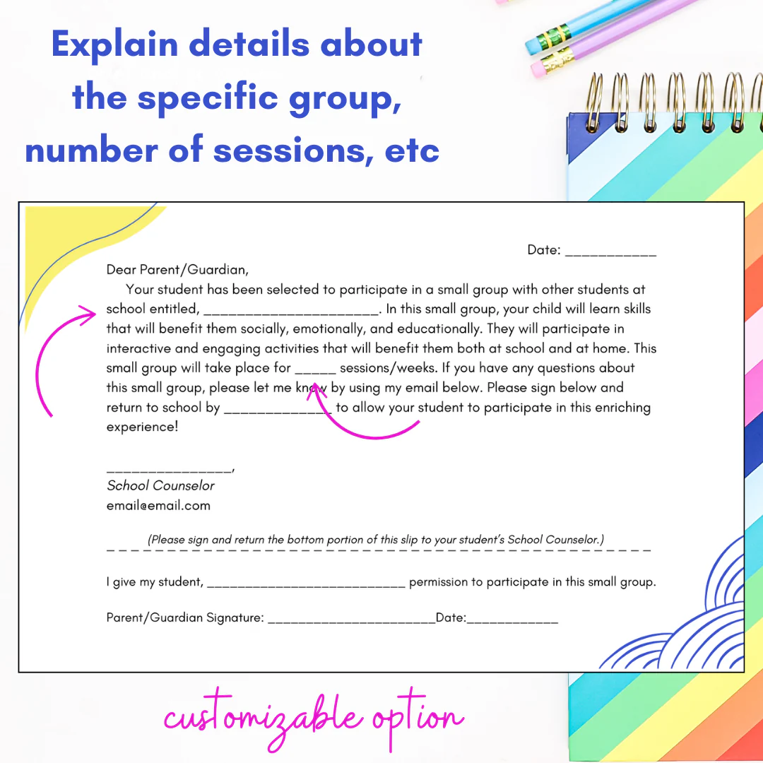 School Counseling Group Parent Letters + Permission Slips - Image 5