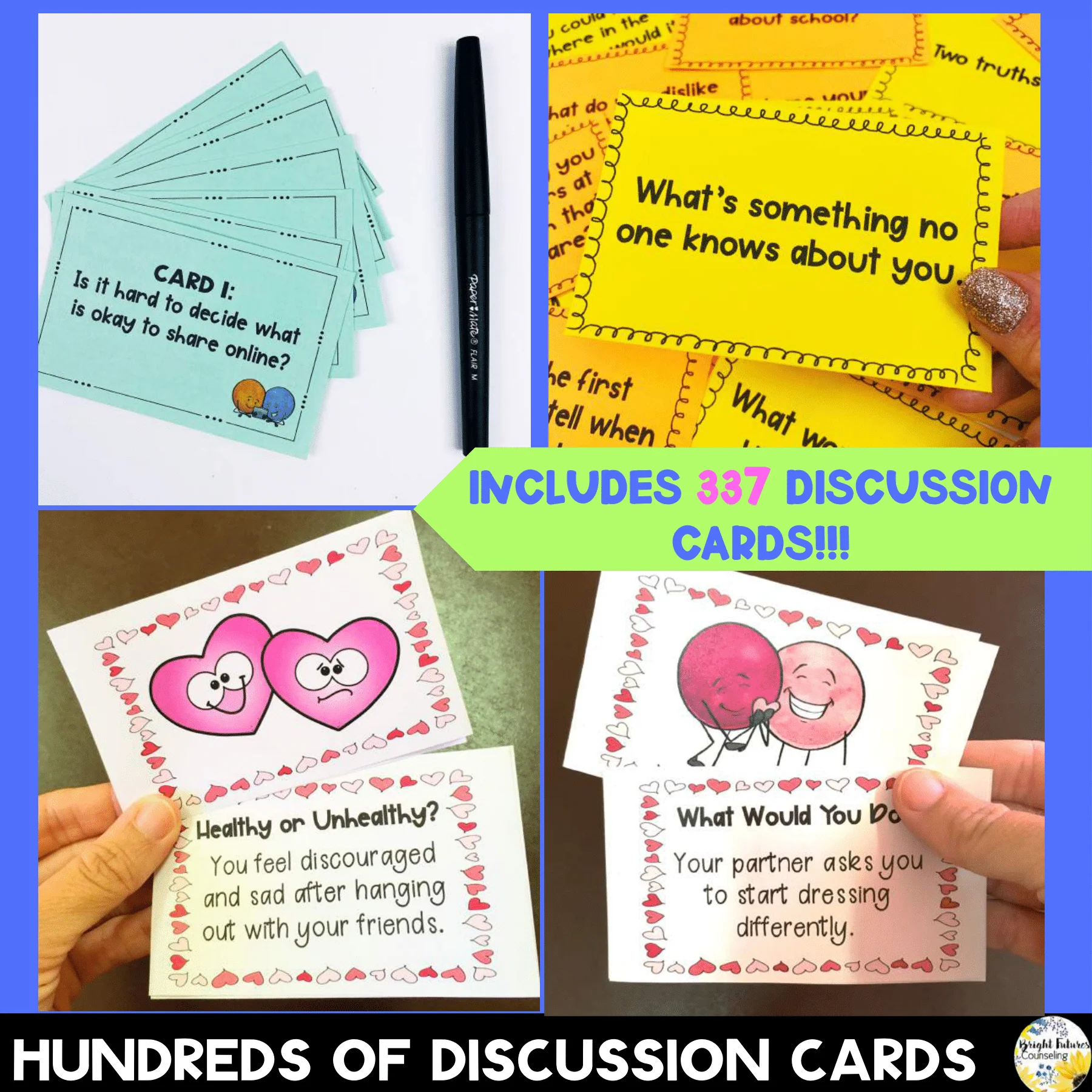 School Counseling SEL Discussion Cards Bundle - Image 2