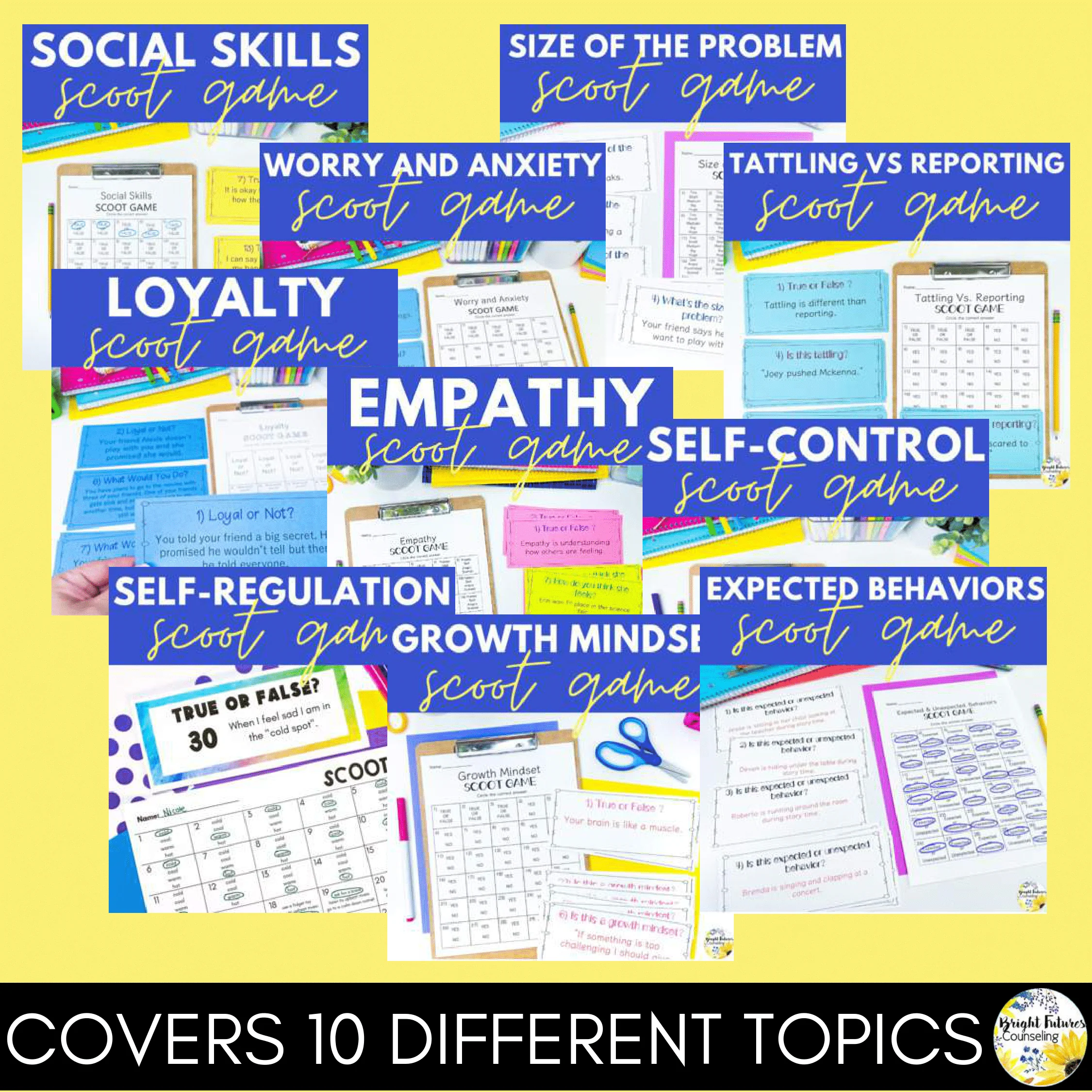 SEL Scoot BUNDLE - School Counseling Games for Growth Mindset, Empathy, & more! - Image 2